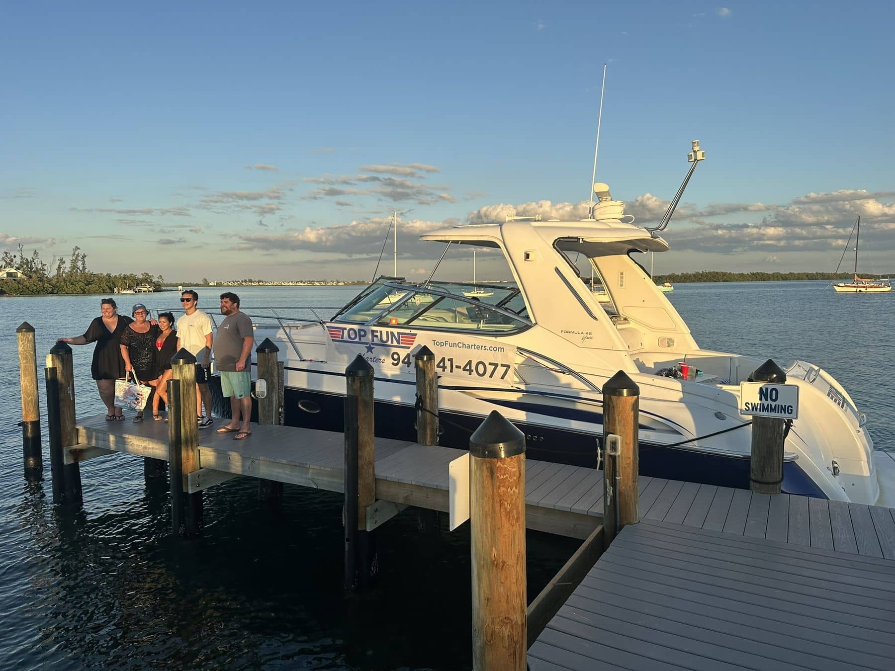Guests aboard a private charter